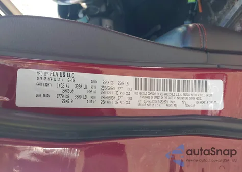 2018 Dodge Durango Gt Awd z USA, uszkodzony, nr VIN 1C4RDJDG5JC452079